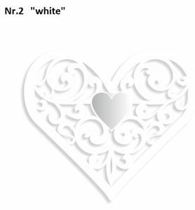 Zidni ukras u obliku srca Bijela