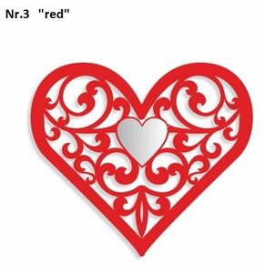 Zidni ukras u obliku srca Crvena
