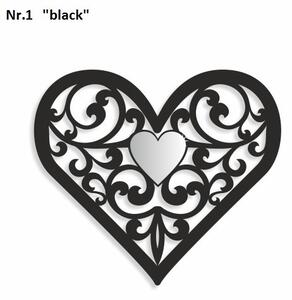 Zidni ukras u obliku srca Crno