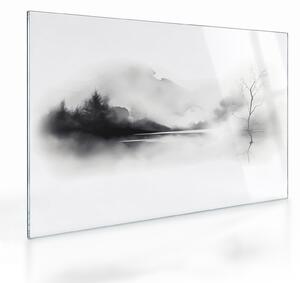 Staklena slika - Slikanje pejzaža tušem (70x50 cm)