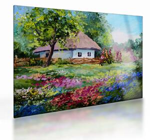 Staklena slika - Vikendica (70x50 cm)