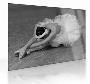 Staklena slika - Balerina, crno-bijela (70x50 cm)