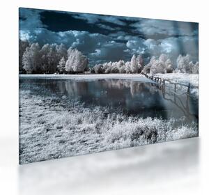 Staklena slika - Smrznuti krajolik (70x50 cm)