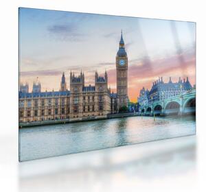 Staklena slika - London u pastelnim bojama (70x50 cm)