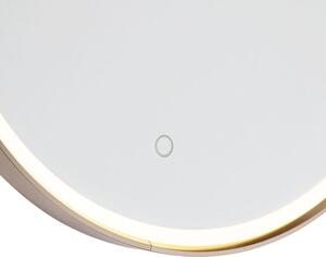 Ogledalo za kupaonicu bakreno 50 cm, uključujući LED s prigušivačem na dodir - Miral