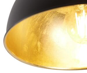 Industrijska stropna svjetiljka crna sa zlatom 28 cm - Magnax