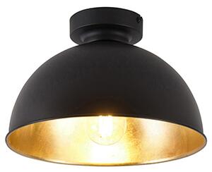 Industrijska stropna svjetiljka crna sa zlatom 28 cm - Magnax