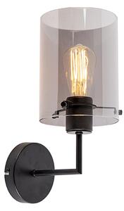 Dizajn zidne svjetiljke crne boje s dimnim staklom - Dome
