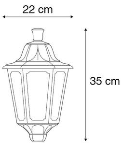 Klasični vanjski zidni svjetiljka crni IP55 - Lessie