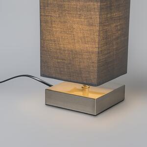 Moderna stolna lampa siva sa čelikom - Milo