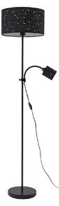 Podne Lampa Lindby, Melanie, Crno, Dnevna soba, Metal, Moderan