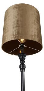 Klasična podna svjetiljka crna sa smeđom nijansom 40 cm - Classico