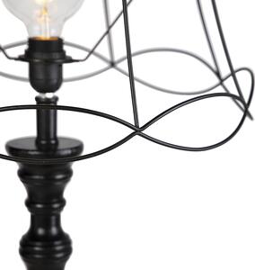 Podna svjetiljka crna s Granny Frame hladom 45 cm - Classico