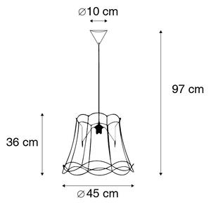 Retro viseća svjetiljka crna 45 cm - Granny Frame