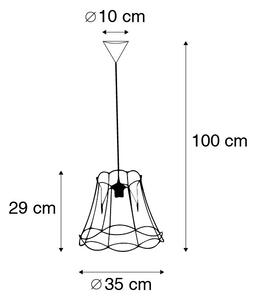 Retro viseća svjetiljka crna 35 cm - Granny Frame
