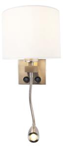 Moderna zidna svjetiljka čelik s bijelom sjenom - Brescia