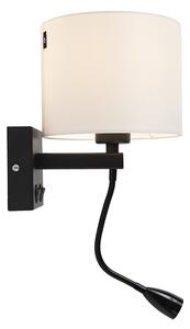 Moderna zidna svjetiljka crna s bijelom sjenom - Brescia