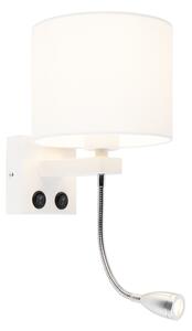 Moderna zidna svjetiljka bijela s bijelom sjenom - Brescia