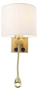 Art deco zidna svjetiljka zlatna s bijelom sjenom - Brescia