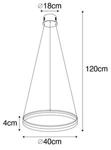 Dizajnerska viseća svjetiljka zlatna 40 cm uklj. LED s 3 stupnja zatamnjivanja - Anello