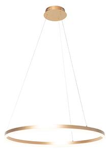 Dizajnerska prstenasta visilica zlatna 80 cm uklj. LED i dimmer - Anello