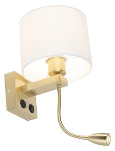Art deco zidna svjetiljka zlatna s bijelom sjenom - Brescia