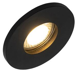 Set od 6 modernih ugradbenih reflektora za kupaonicu crni - Shed