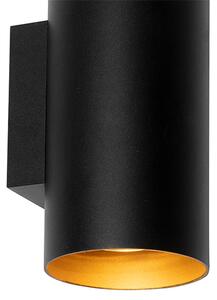 Dizajn zidna svjetiljka crna sa zlatom - Sab