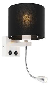 Moderna zidna svjetiljka bijela s crnom hladom - Brescia