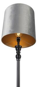 Klasična podna svjetiljka crna sa sivim sjenilom 40 cm - Classico