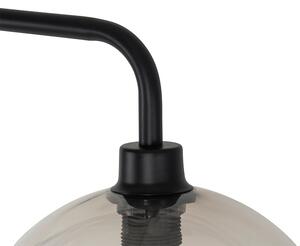Moderna podna lampa crna s dimnim sjenilom - Maly