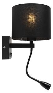 Moderna zidna svjetiljka crna s crnom hladom - Brescia