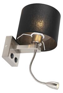 Moderna zidna svjetiljka čelik s crnom hladom - Brescia