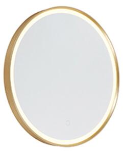 Okruglo kupaonsko ogledalo zlatno 50 cm, uključujući LED s prigušivačem na dodir - Miral