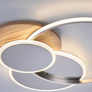Stropna lampa drvena okrugla uklj. LED 3-svjetla sa daljinskim upravljanjem - Ajdin