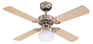 Stropni ventilator Vegas s rasvjetom, aluminijskom i drvenom završnom obradom, Westinghouse, VEGAS, Drvo, Dnevna soba, Drvo, Moderan