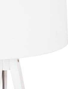 Moderna podna svjetiljka stativ bijeli s bijelom sjenilom 50 cm - Tripod Classic