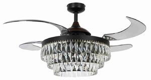 Stropni ventilator Fanaway Veil s rasvjetom, crni, tihi, Beacon Beacon Lighting, Fanaway Veil, Crno, Dnevna soba, Plastika