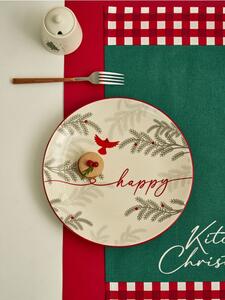 Sinsay - Božićni keramički tanjur s natpisom “Merry”