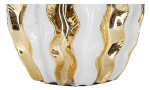 Bijela/u zlatnoj boji stolna lampa keramička s tekstilnim sjenilom (visina 48 cm) Glam Stary – Mauro Ferretti