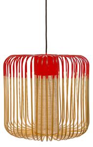 Viseće Svjetiljka Forestier, Bamboo, prigušiv, Crvena, Blagovaonica, Bambus, Dizajn
