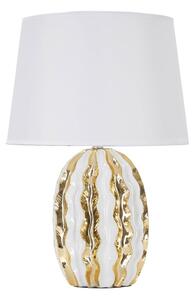 Bijela/u zlatnoj boji stolna lampa keramička s tekstilnim sjenilom (visina 48 cm) Glam Stary – Mauro Ferretti