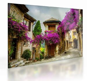 Staklena slika - Mediteranska lijena uličica (70x50 cm)