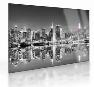 Staklena slika - New York i ljubičasti neboder (70x50 cm)
