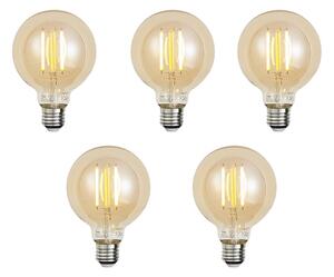 Set od 5 pametnih E27 prigušivih LED žarulja G95 zlatne 7W 806 lm 1800-6500K