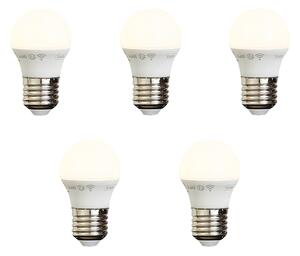 Set od 5 pametnih E27 prigušivih LED žarulja P45 Opal 4,9W 470 lm 2200-4000K