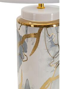 Bijela/u zlatnoj boji stolna lampa keramička s tekstilnim sjenilom (visina 48 cm) Glam Abstract – Mauro Ferretti