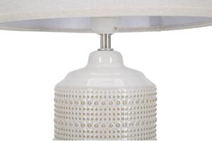 Bijela stolna lampa keramička s tekstilnim sjenilom (visina 47 cm) Point – Mauro Ferretti