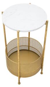Okrugli pomoćni stol s pločom stola u mramornom dekoru ø 35 cm Basket – Mauro Ferretti