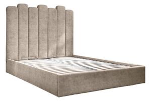 Bež tapecirani bračni krevet s prostorom za pohranu s podnicom 180x200 cm Dreamy Aurora - Miuform